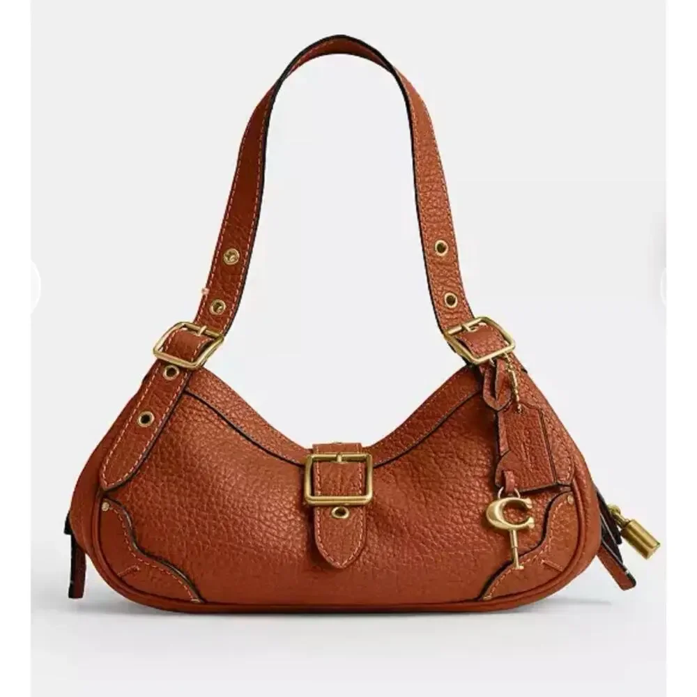 COACH Drifter Shoulder Bag 31; Amber Brown Brass